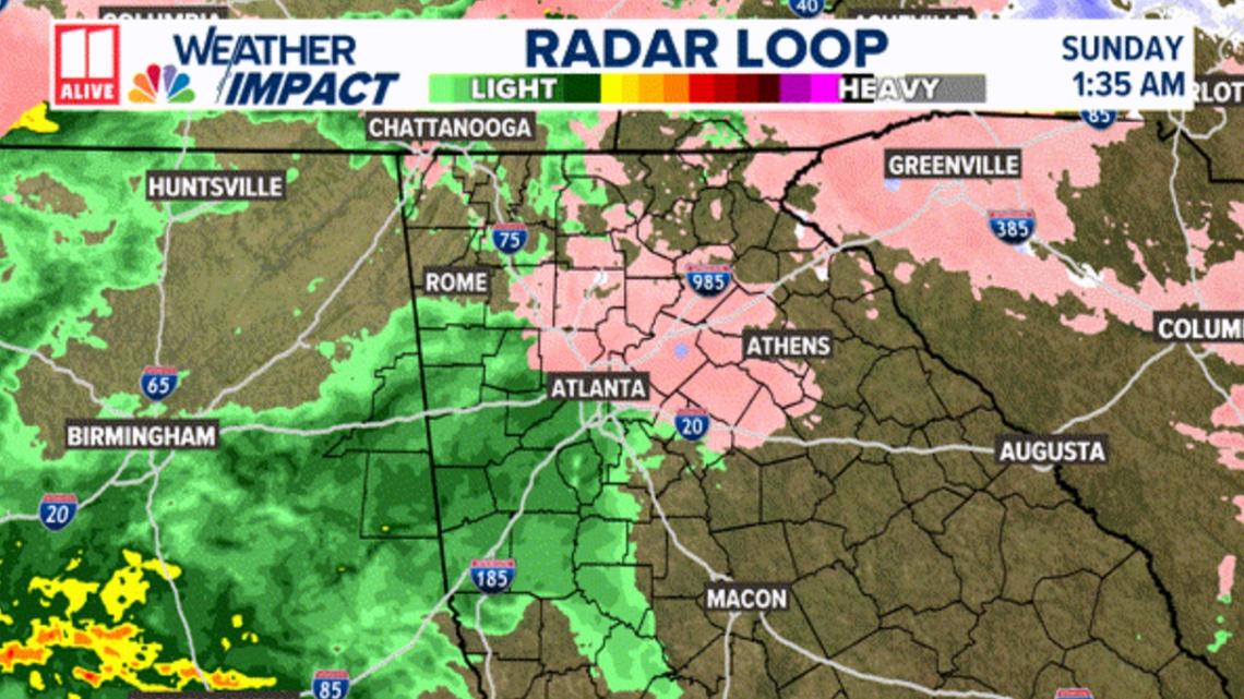 Georgia weather Sunday updates: Tracking winter storm moving across the state