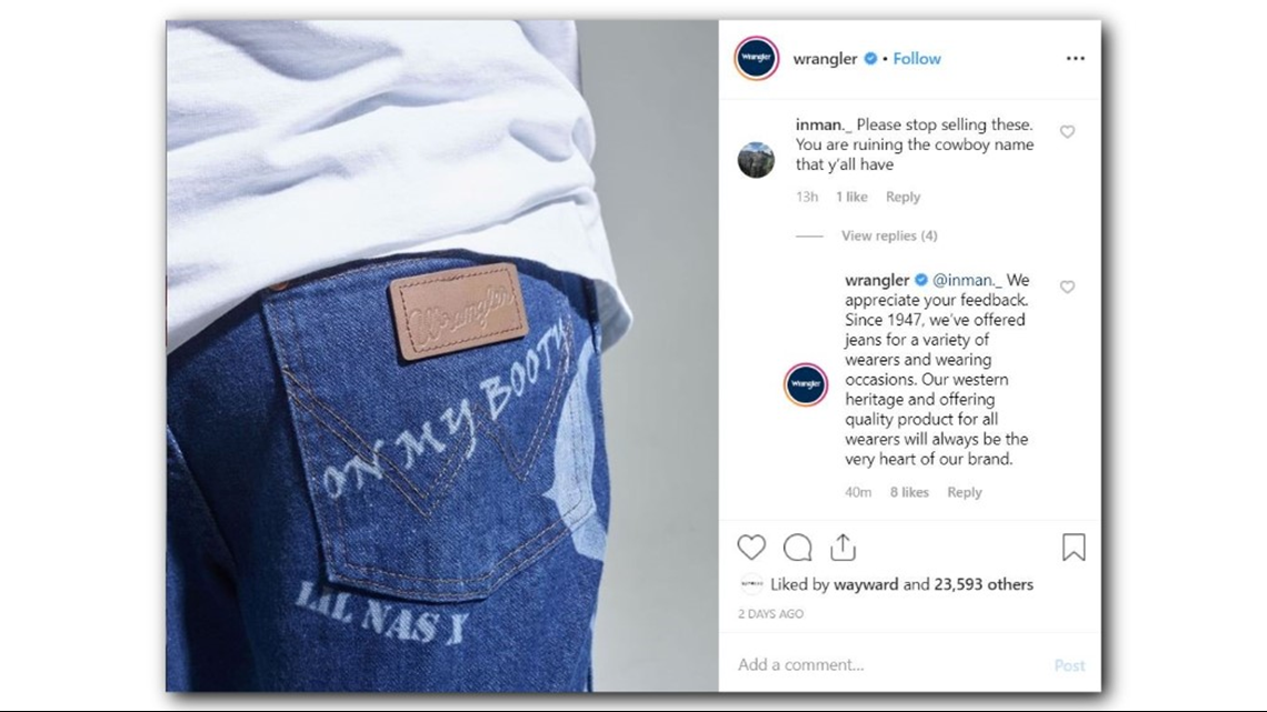 Lil Nas X's Wrangler Jeans collaboration is being called a disgrace by  country - PopBuzz