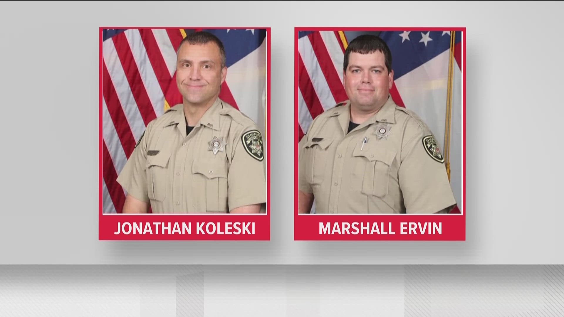 The deputies, Jonathan Randall Koleski and Marshall Samual Ervin, Jr. were killed in an ambush-style attack as they tried to serve an arrest warrant on Sept. 8.