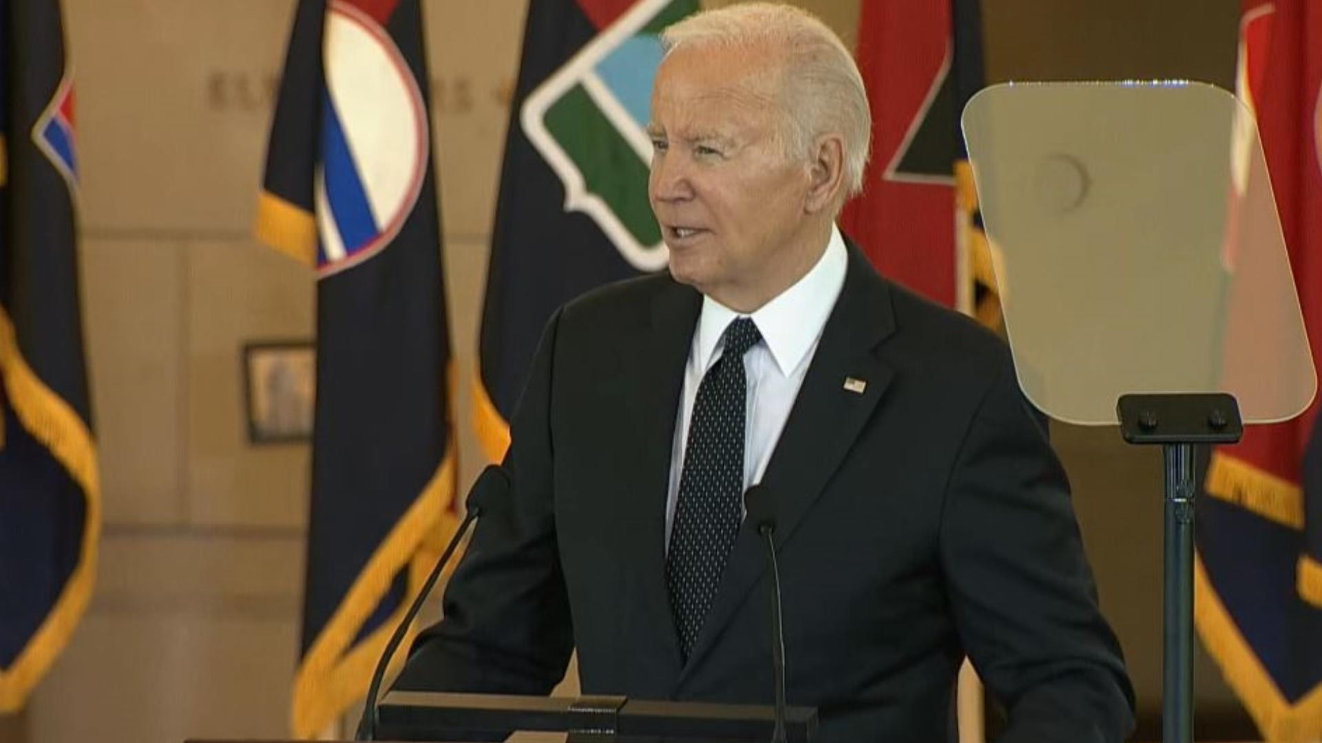 President Biden issued a forceful condemnation of antisemitism during a ceremony Tuesday to remember victims of the Holocaust.