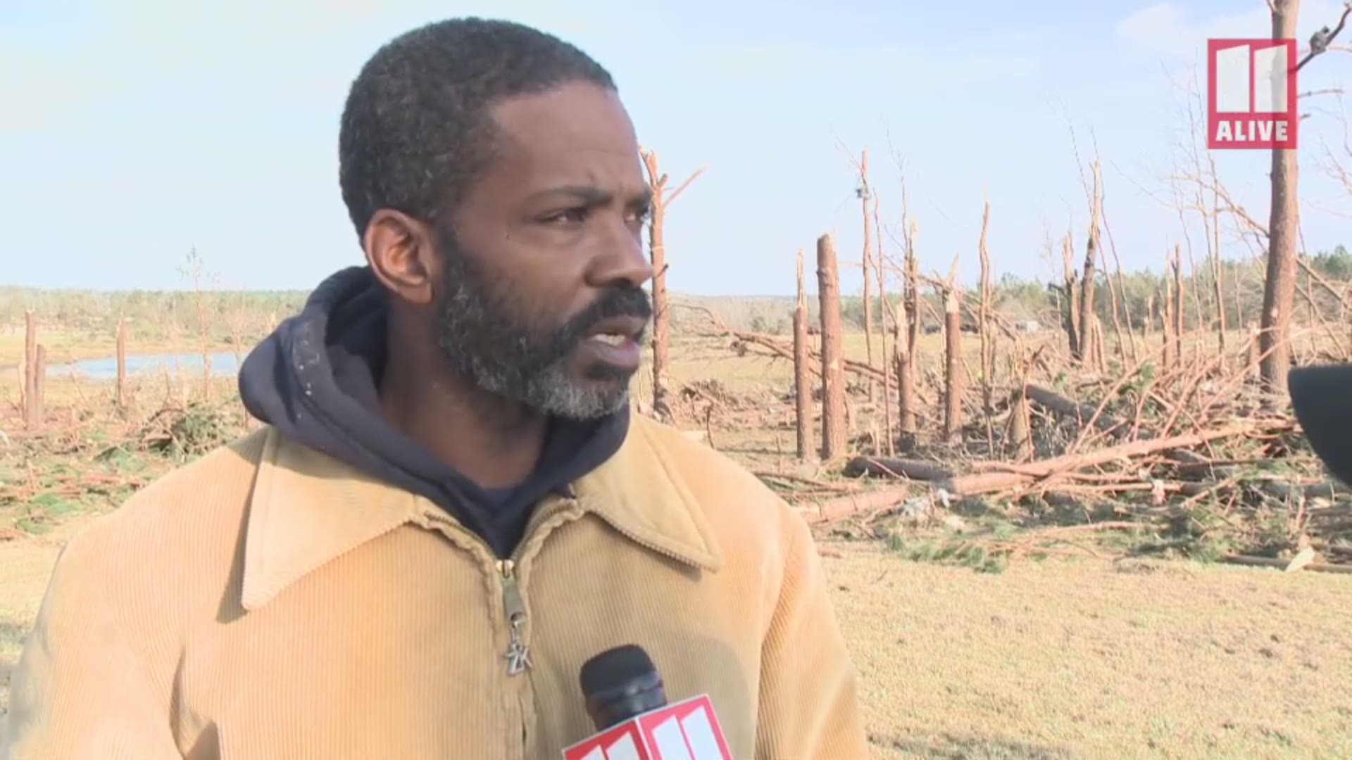Curvin Robinson described the moments he had to ride out the powerful EF-4 tornado - and the devastation it left in its path.