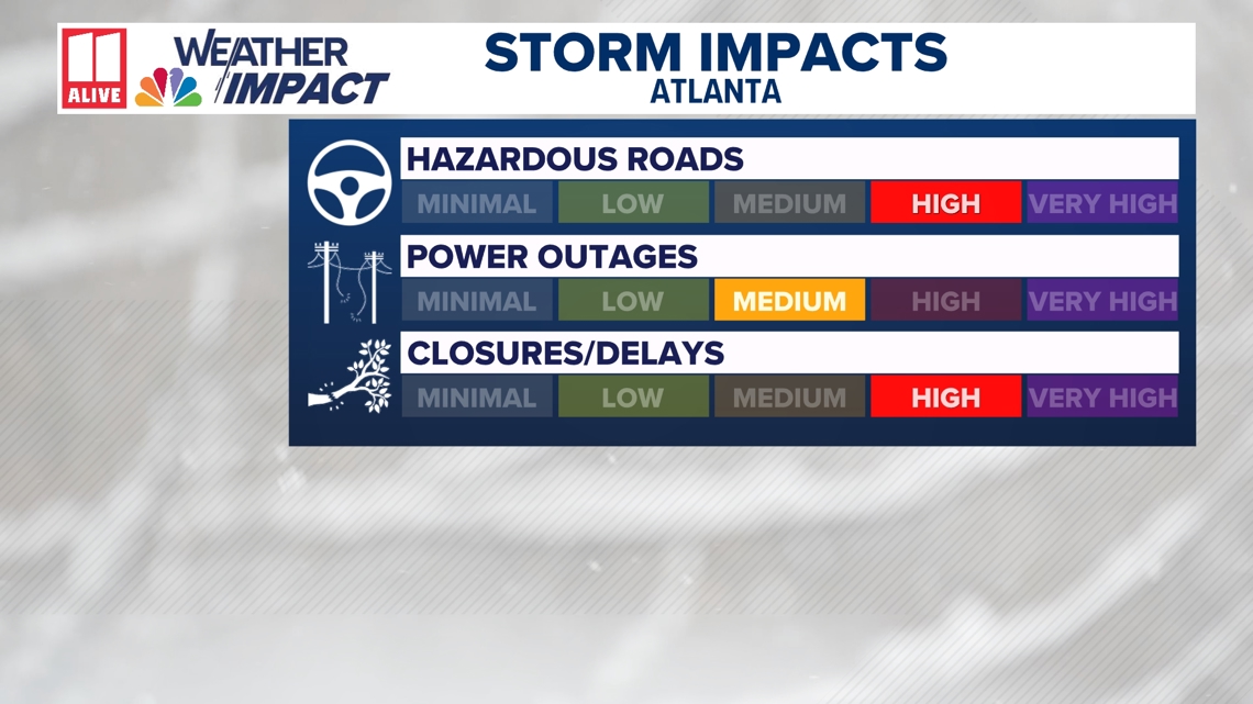 Here's how much snow and freezing rain will fall in Atlanta and north ...