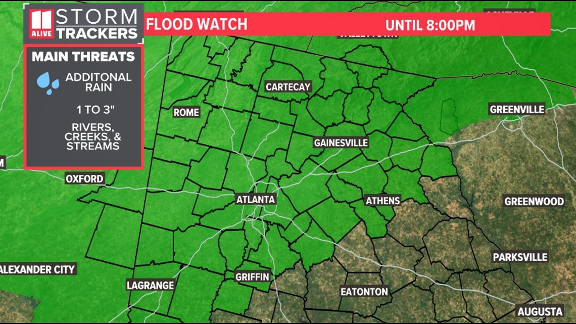 Flood watch remains in metro Atlanta | Flooding in northwest Georgia ...