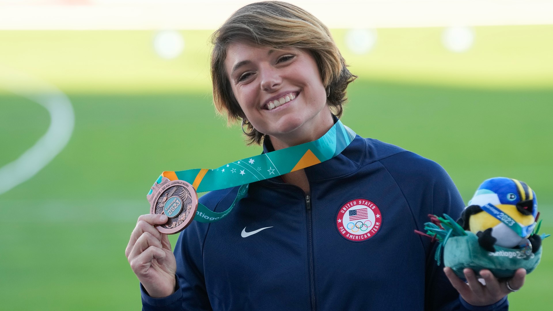 Athlete champions for women's decathlon in Olympics Jordan Gray