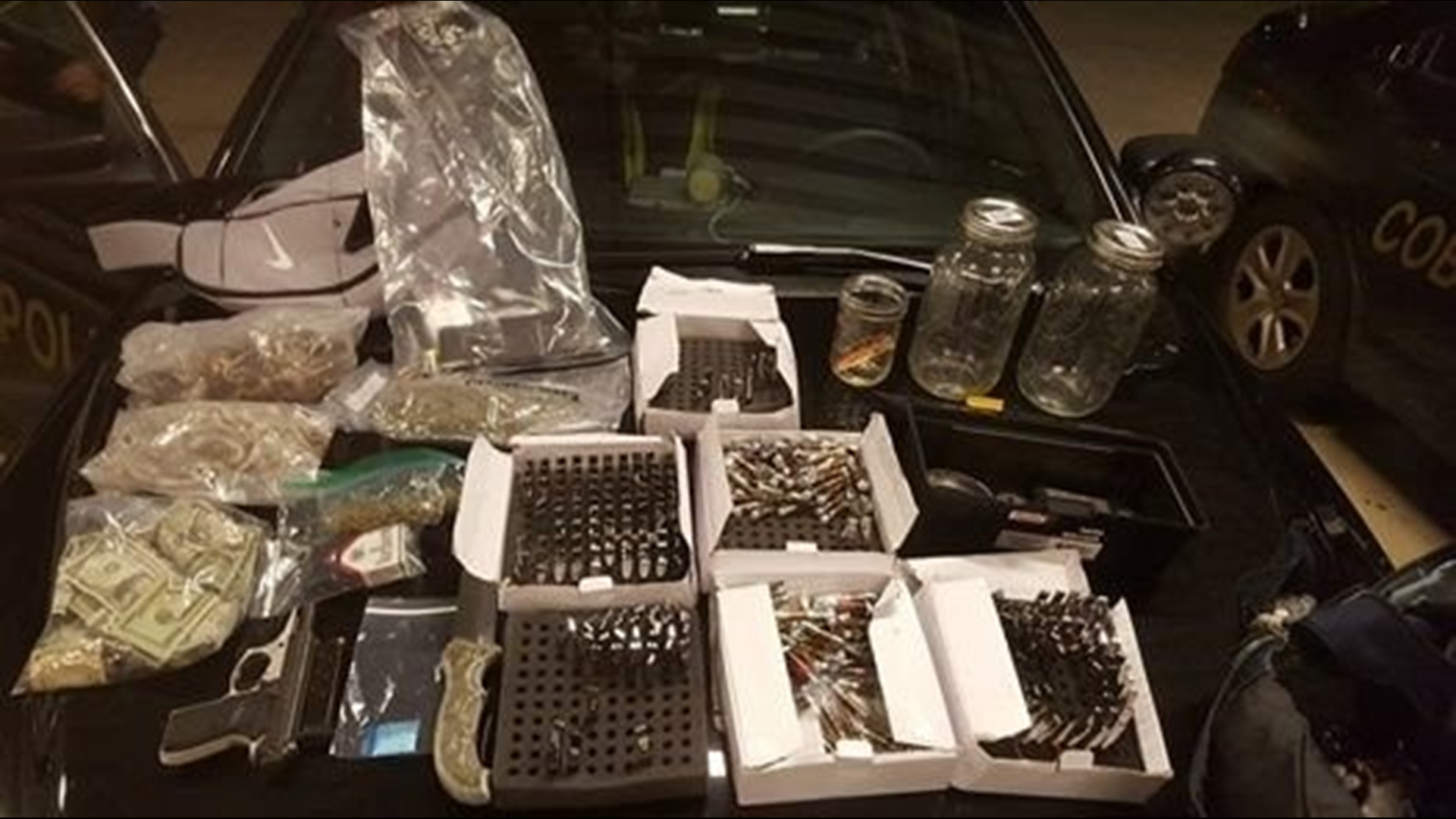 Traffic stop leads police to cache of drugs, cash, gun and machete ...