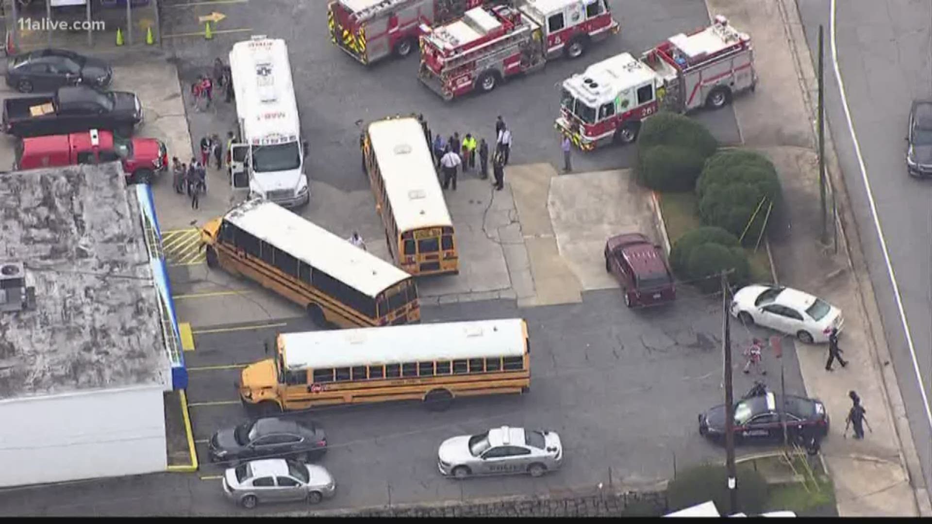 The Atlanta Public School System said one bus rear-ended the other.