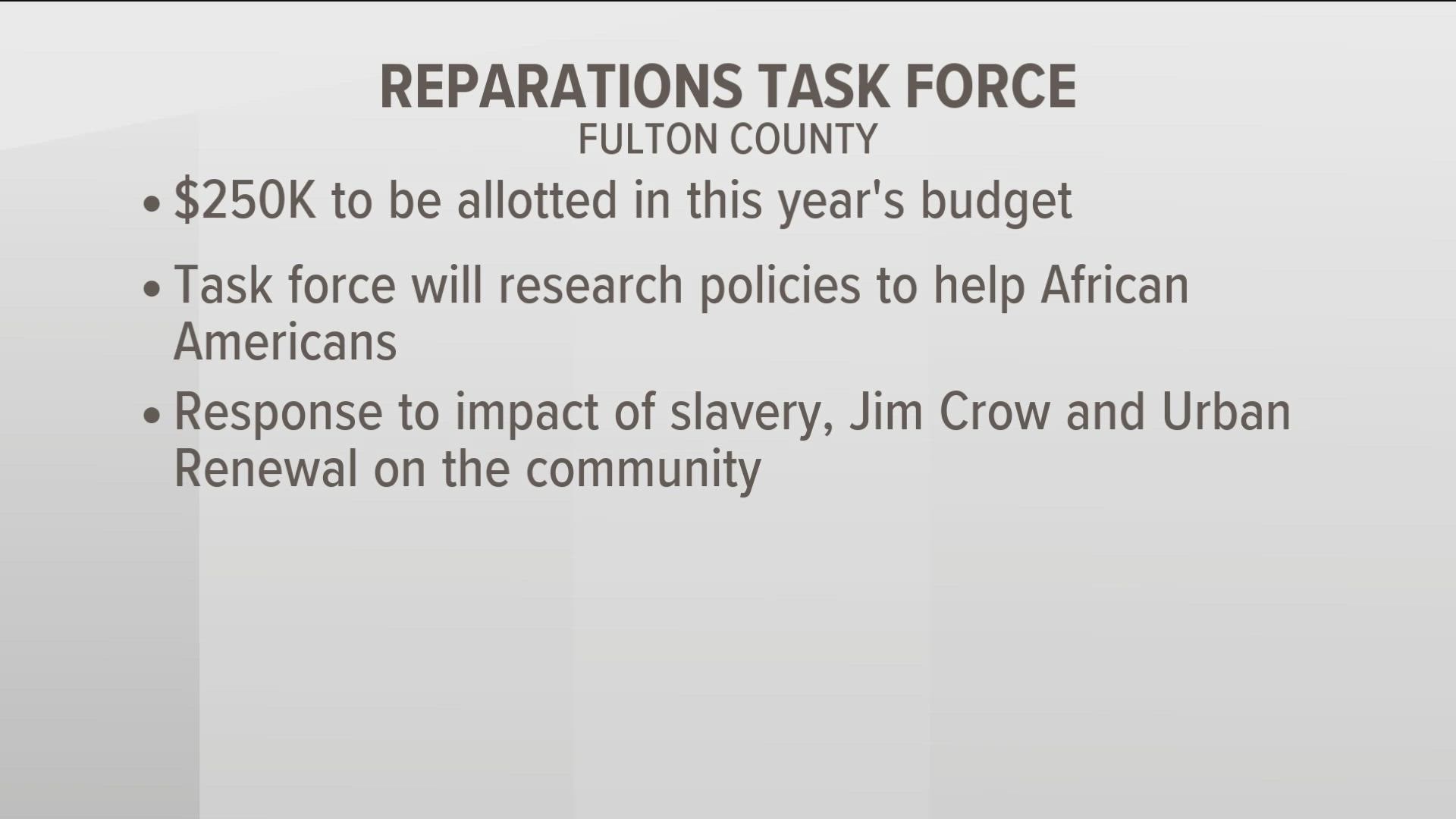 Fulton County task force to explore reparations for Black people ...