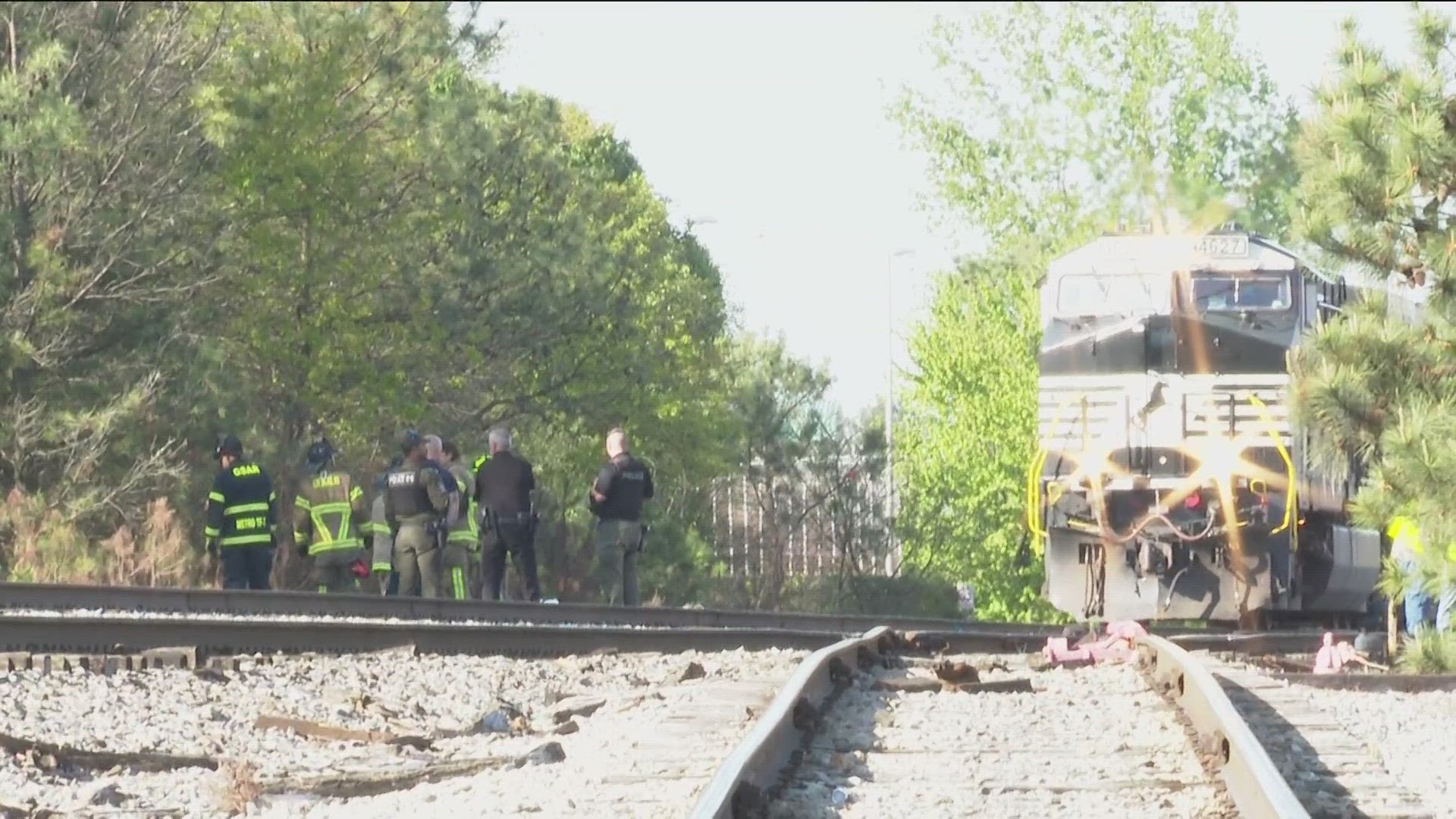 The crash involved only one car near train tracks on Flowers Road and School Drive in Doraville.