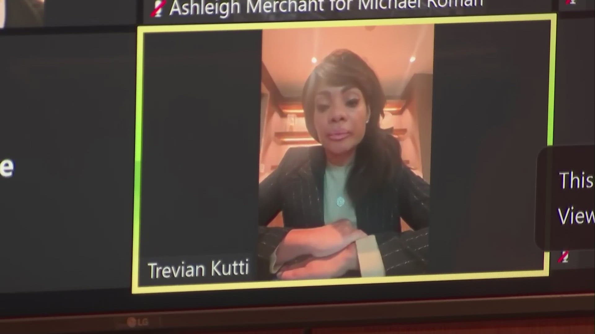 At a motion's hearing, Kutti appeared on a Zoom call about where she stands with her counsel representation.