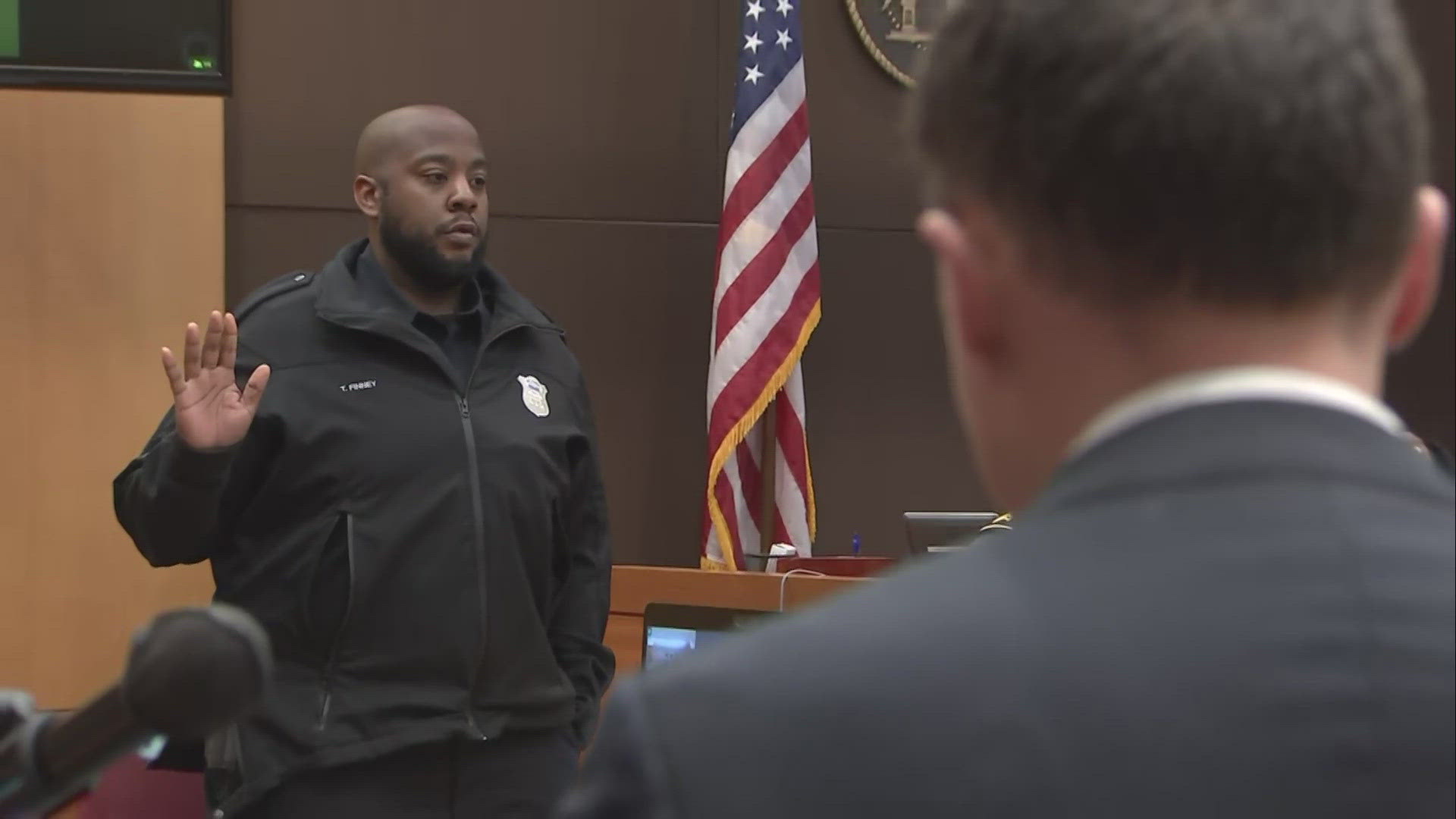 Officer Tyrone Finley is testifying on Tuesday.