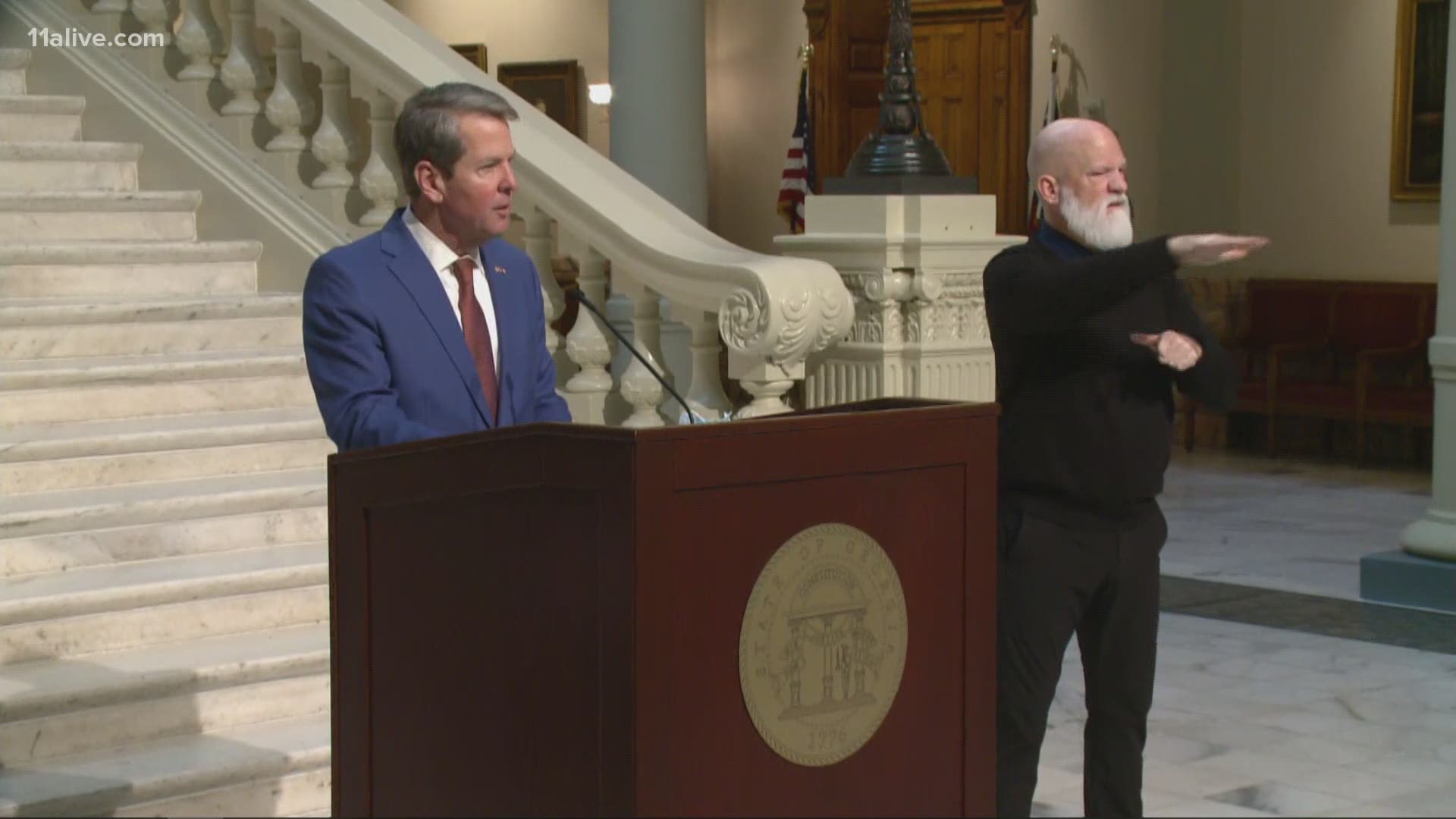 Gov. Brian Kemp and his wife Marty Kemp made the announcement on Monday.