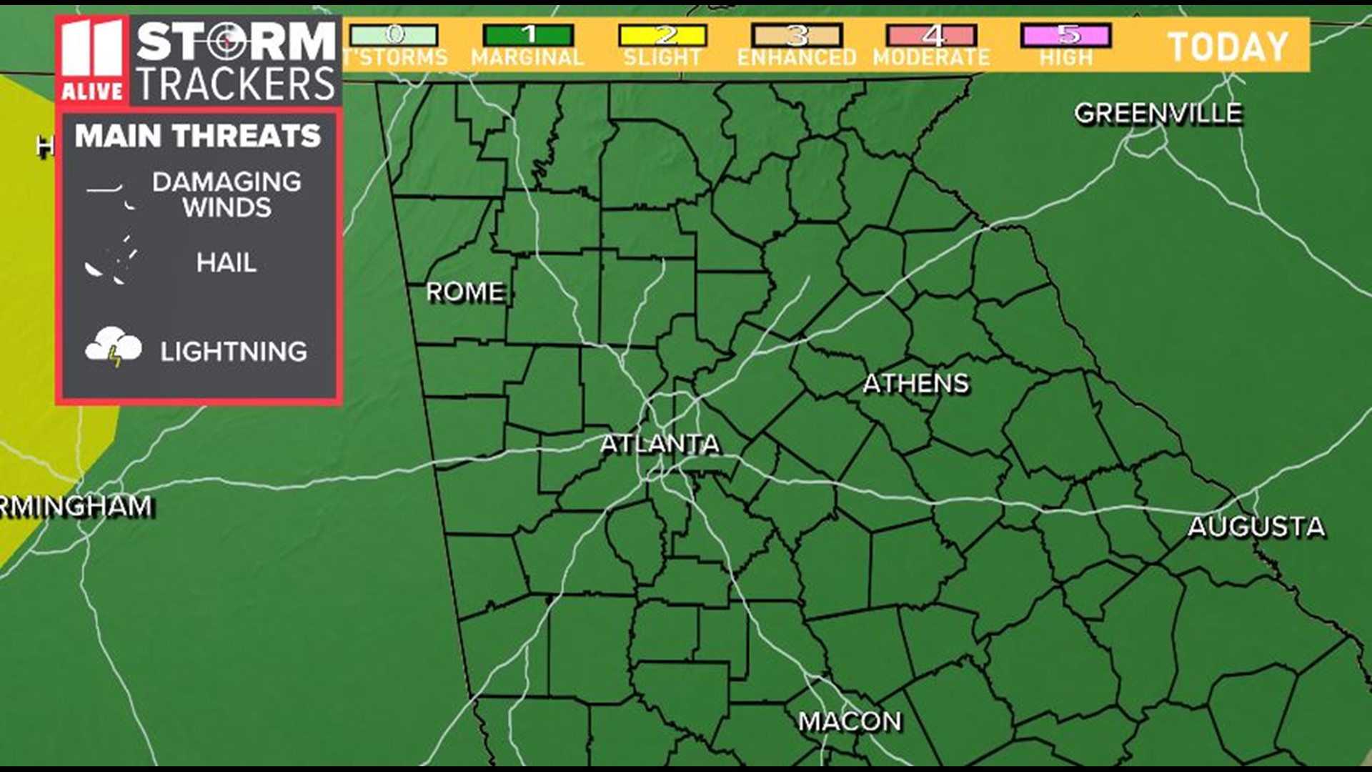 Atlanta Weather Severe Storm Chance For Tonight And Tomorrow