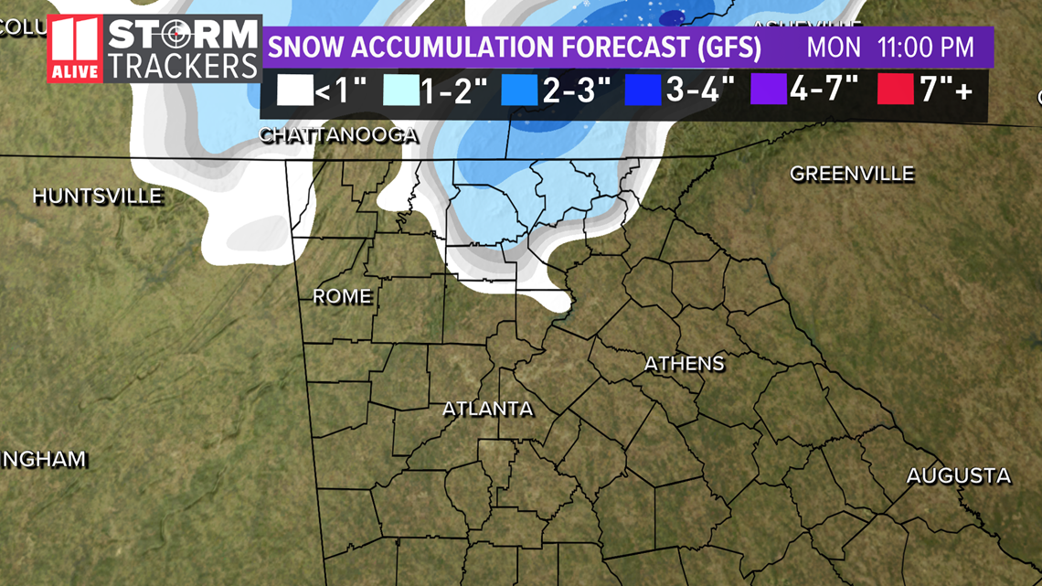 Chances for snow in north Monday