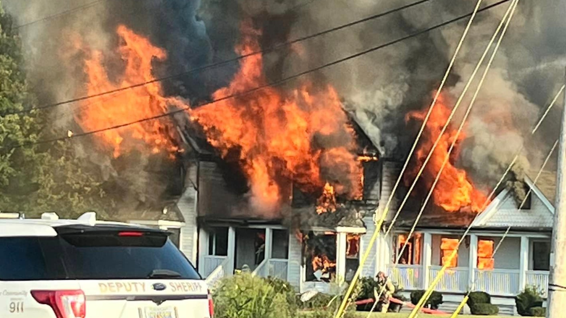 Coweta County Fire and Rescue Chief Robby Flanagan said that the roof eventually collapsed in and is now likely to be rendered a total loss.