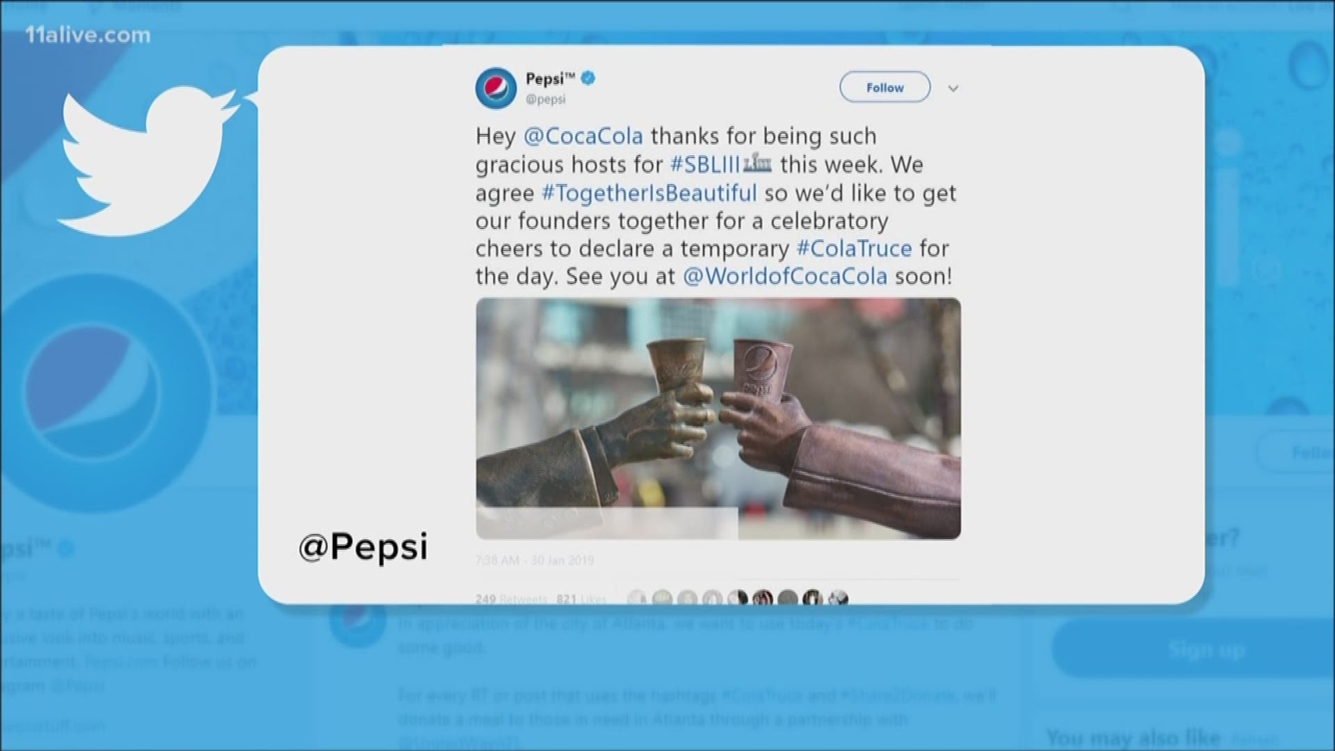 Pepsi says they want a 'cola truce,' but it looks like they still want to  throw shade at Coca-Cola