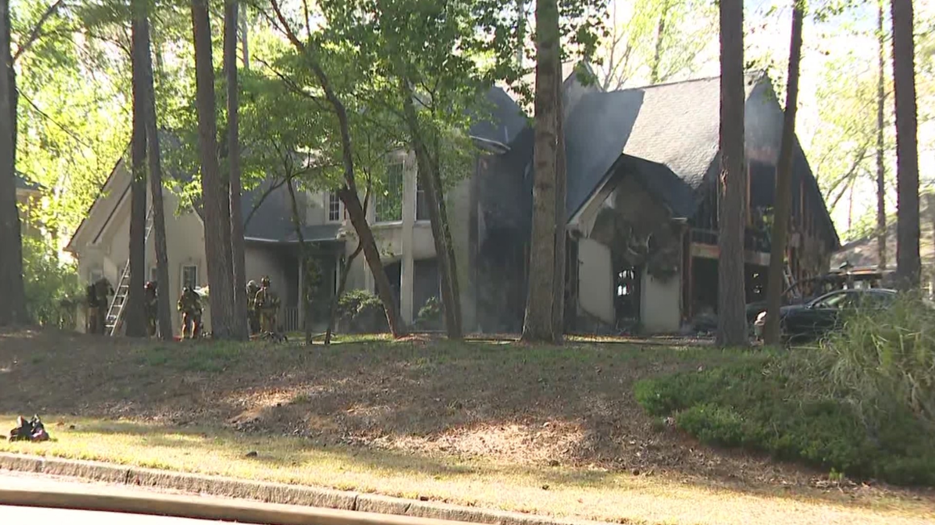 11Alive crews at the scene saw the aftermath of the fire, where the garage appeared to be scorched by the flames.