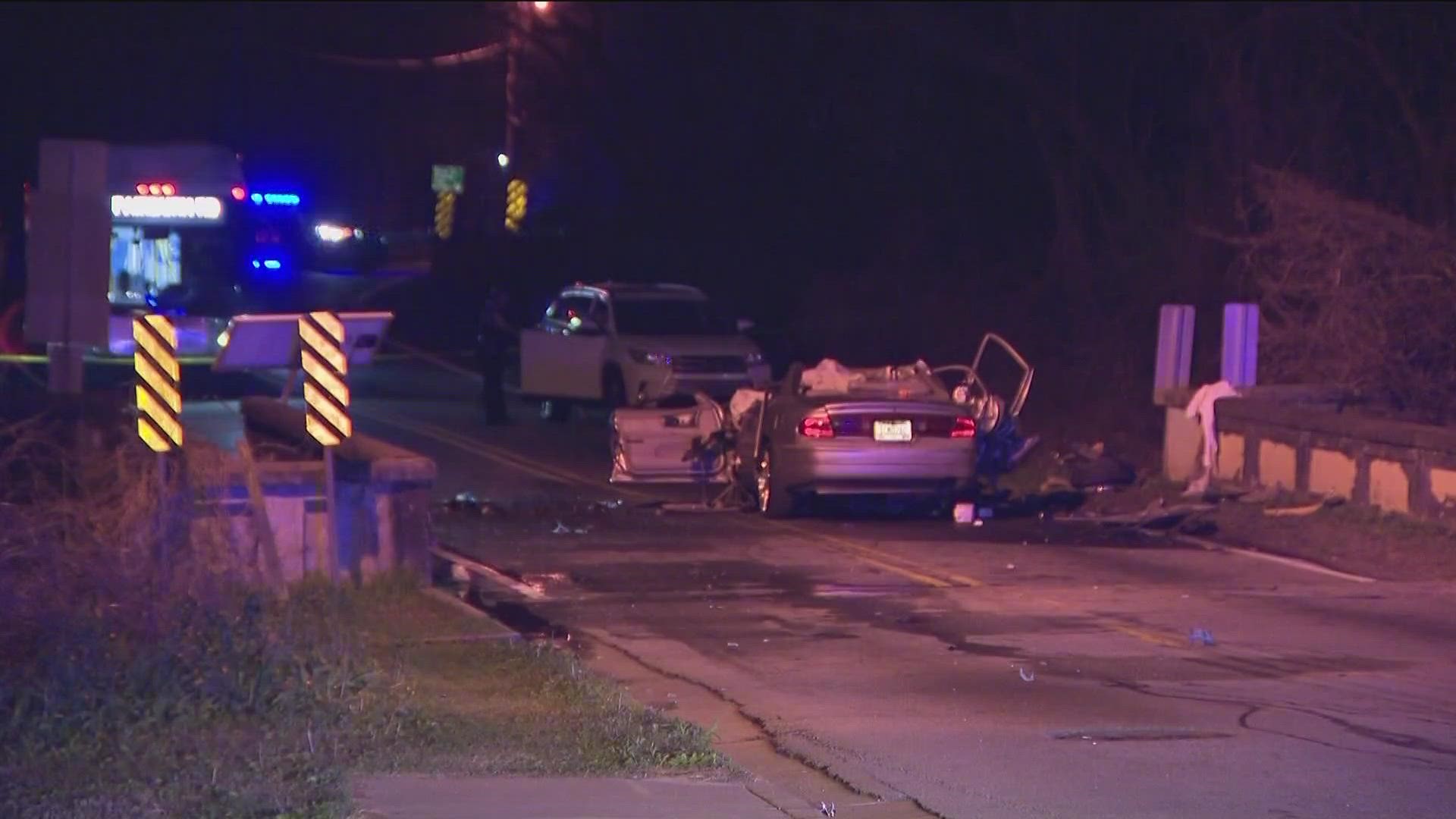 Two people were killed overnight in a crash in the City of South Fulton.
