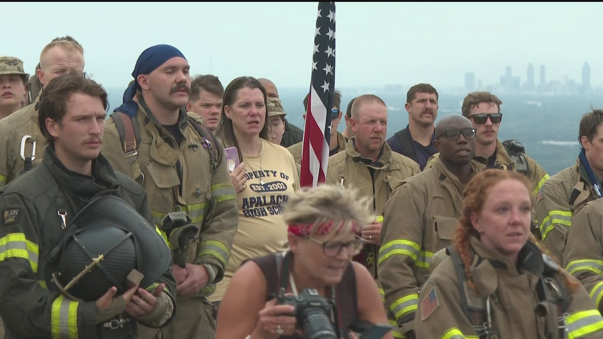 More than 150 first responders climbed Stone Mountain to honor those who lost their lives on Sept. 11, 2001.