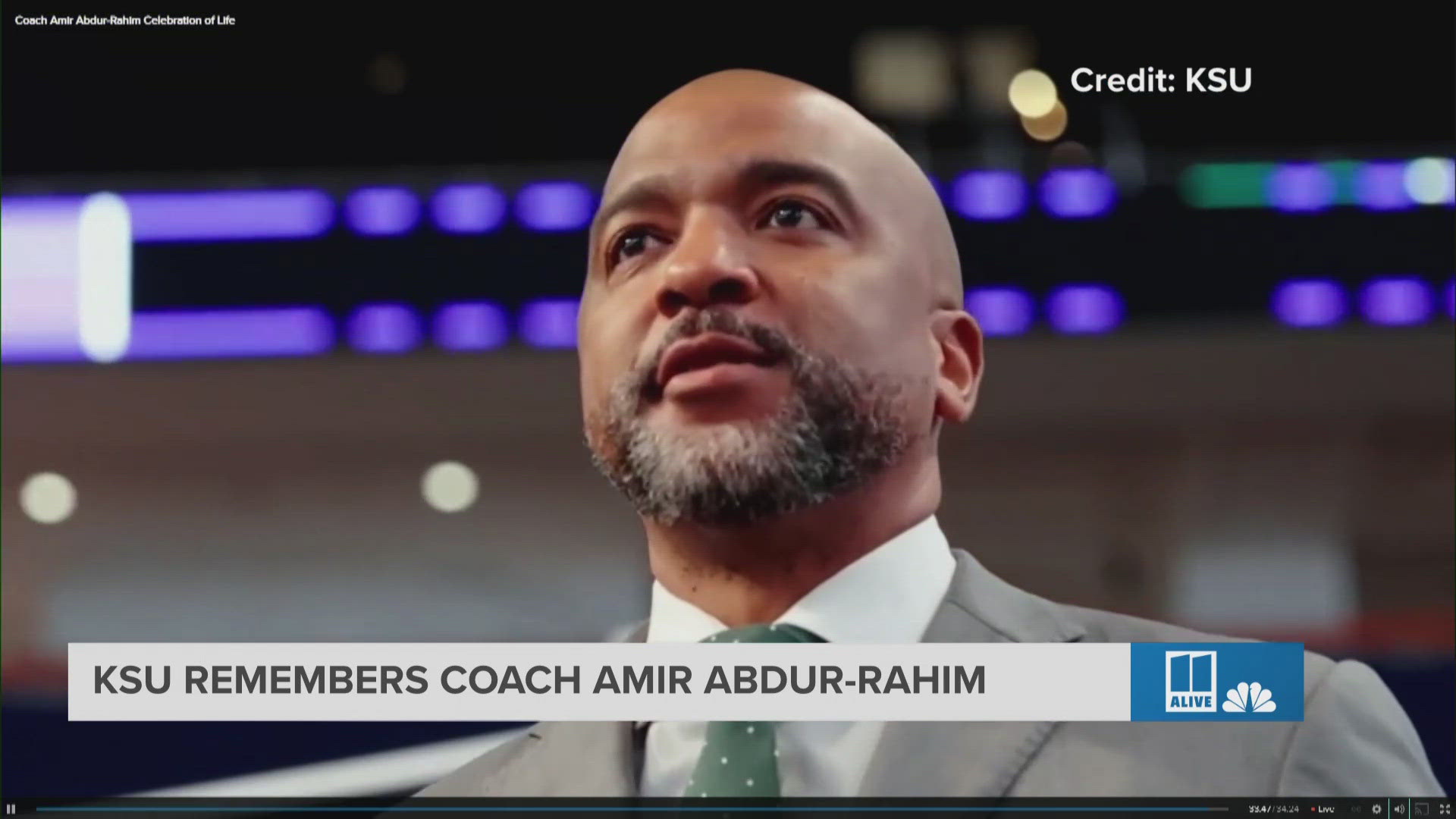 Kennesaw State University remembered Amir Abdur-Rahim, who passed away in Tampa from complications during a medical procedure. Video by KSU.