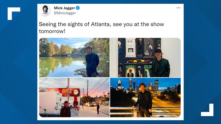 Mick Jagger checks out the sights of Atlanta while in town for concert
