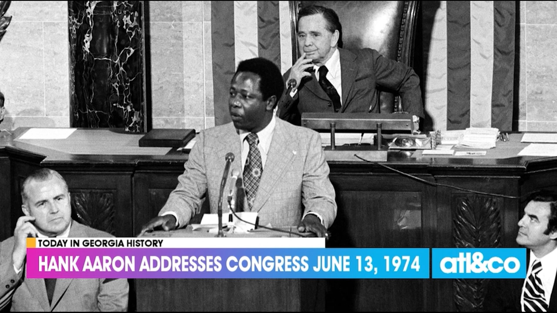 Atlanta Braves great "Hammerin' Hank" Aaron was the first active professional athlete to address the U.S. House of Representatives.