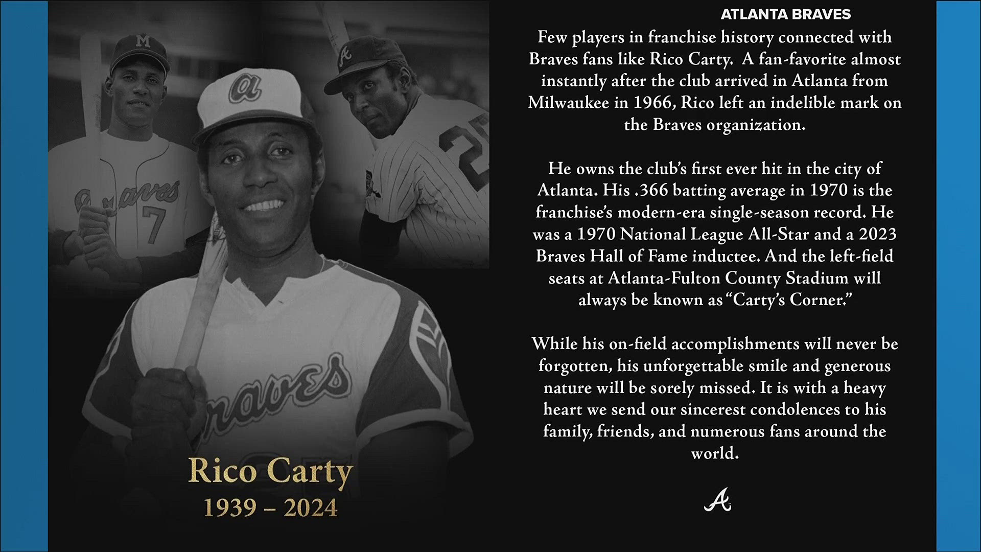 Rico Carty was a fan favorite in the 60s and 70s.