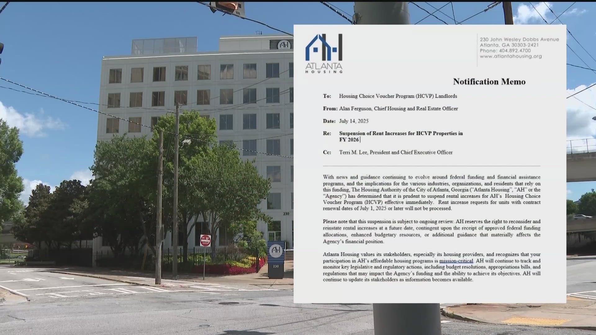 Atlanta Housing receives 95% of its funding from the federal Department of Housing and Urban Development. 