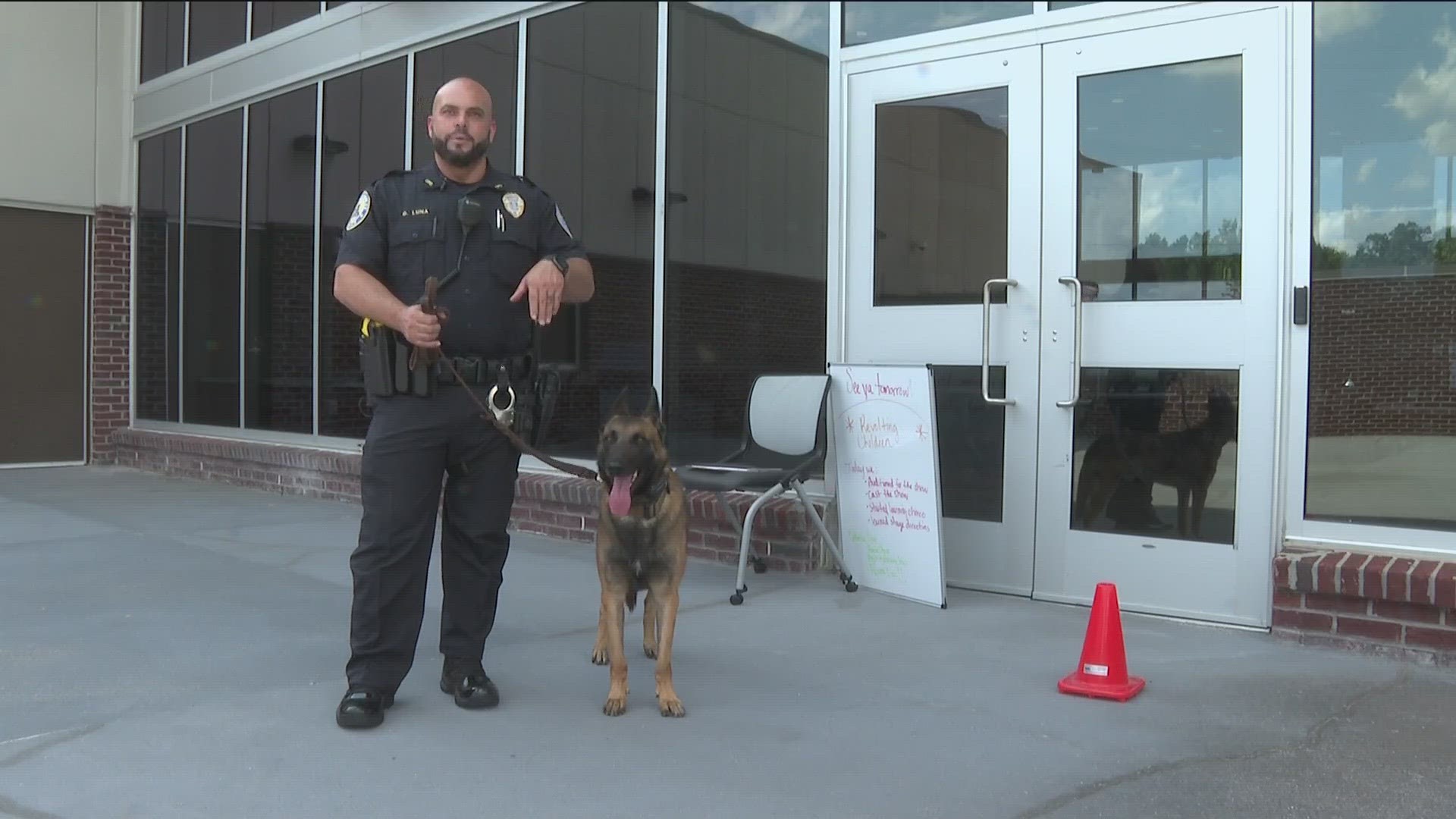 K-9 Robin is trained in search and rescue, patrol, and narcotics. He can detect cocaine, methamphetamines, heroin, crack, cocaine and marijuana.