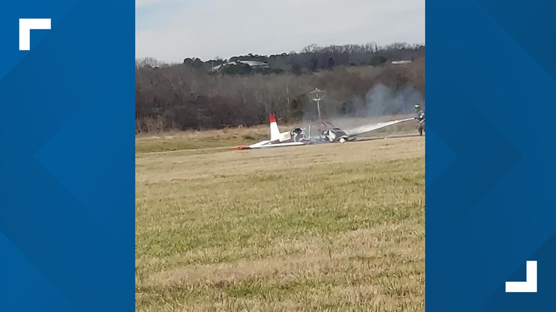 Small plane crashes in Calhoun after catching fire