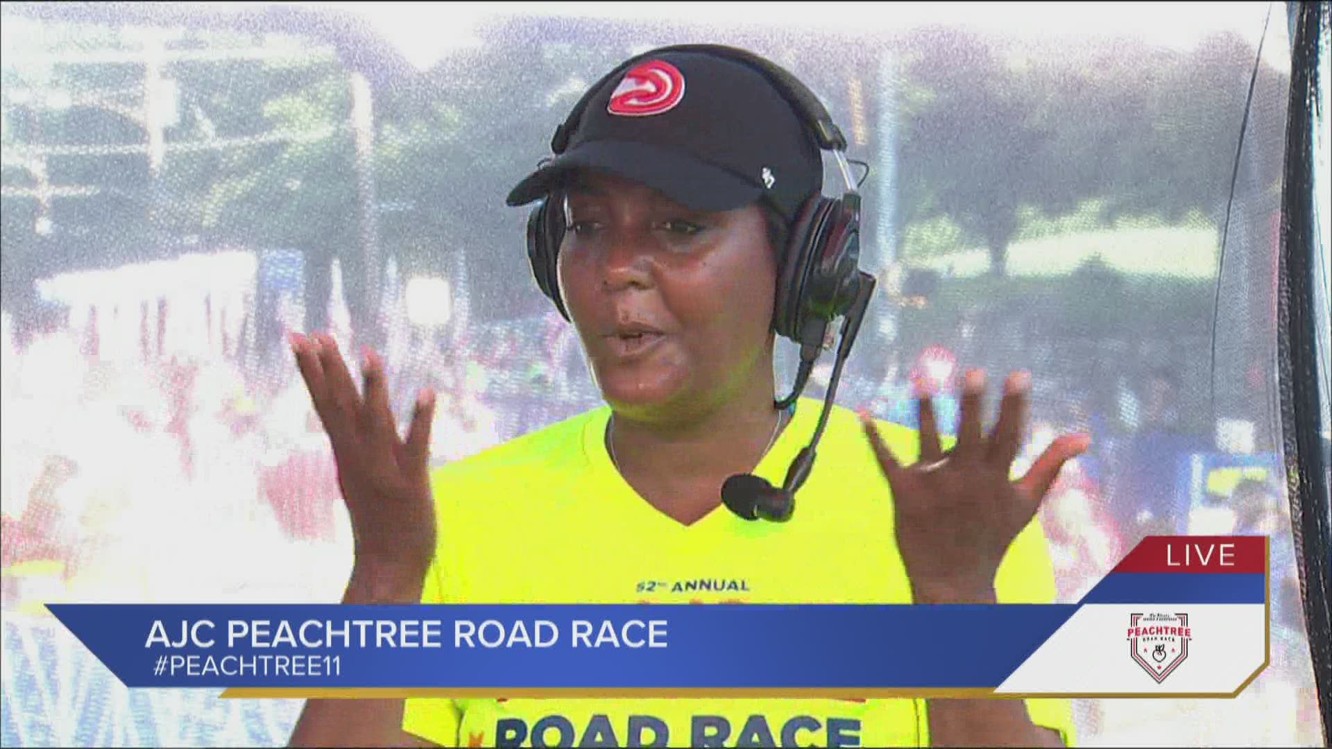 She said she got "caught up in the moment" with her 13-year-old and ran most of the race.