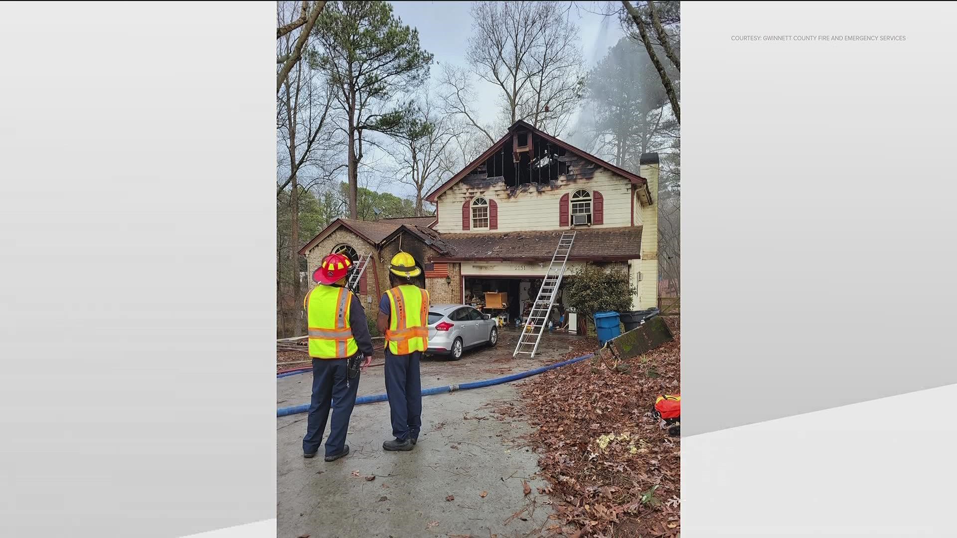 The homeowner said that she was the only person at home when she began to see smoke coming from her living room.