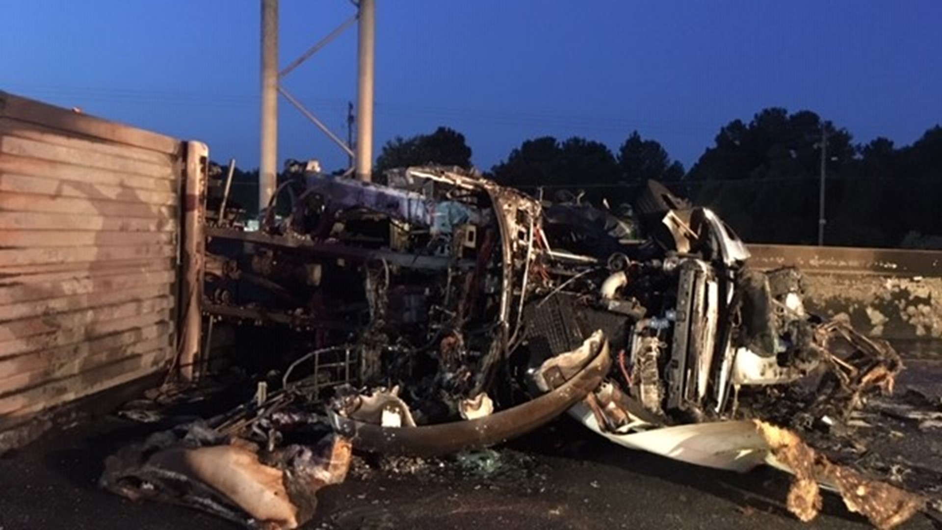 Two truck wreck on I85 closes interstate for hours
