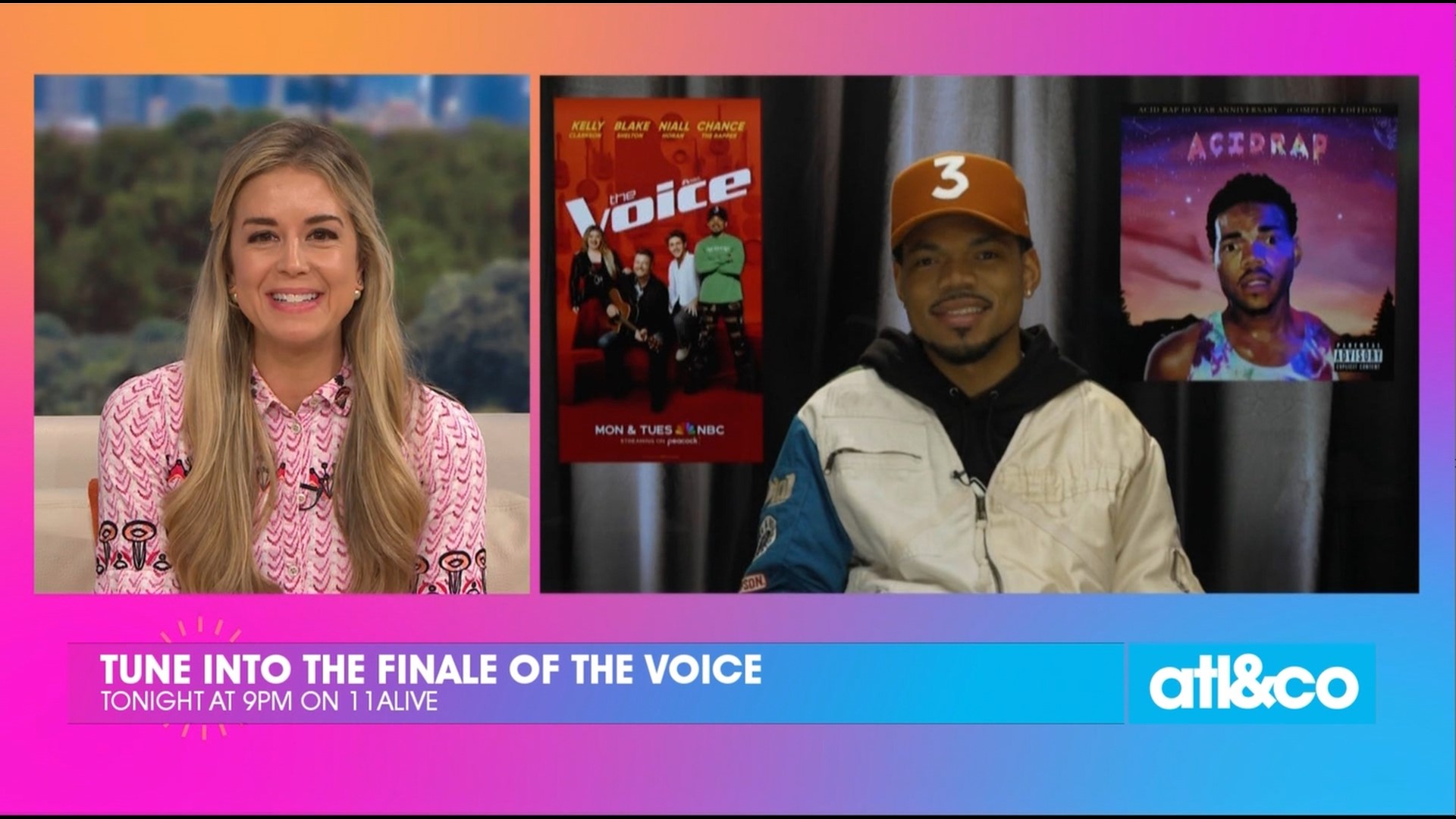 Chance the Rapper talks about this season of 'The Voice' ahead of tonight's star-studded finale (and Blake Shelton's goodbye!) on 11Alive.