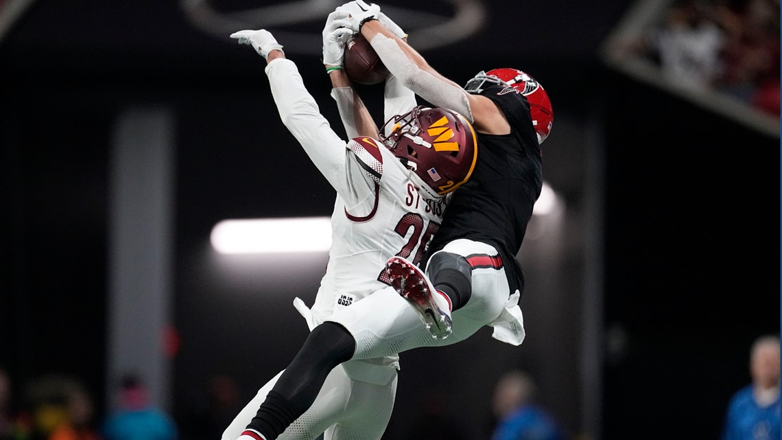 Demond Rudd Ridder throws 3 interceptions as Falcons lose to Commanders | 11alive.com