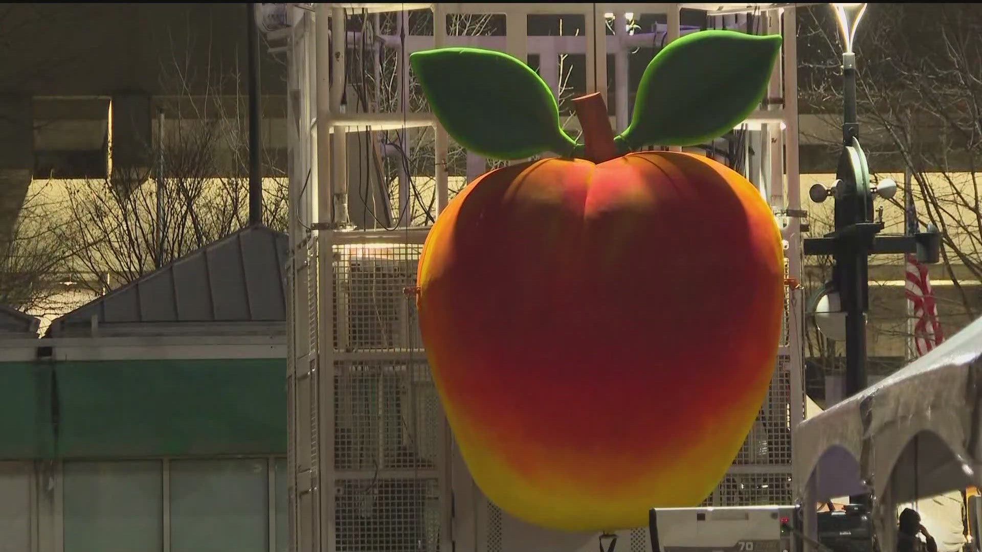 People gather to watch Atlanta's iconic Peach Drop