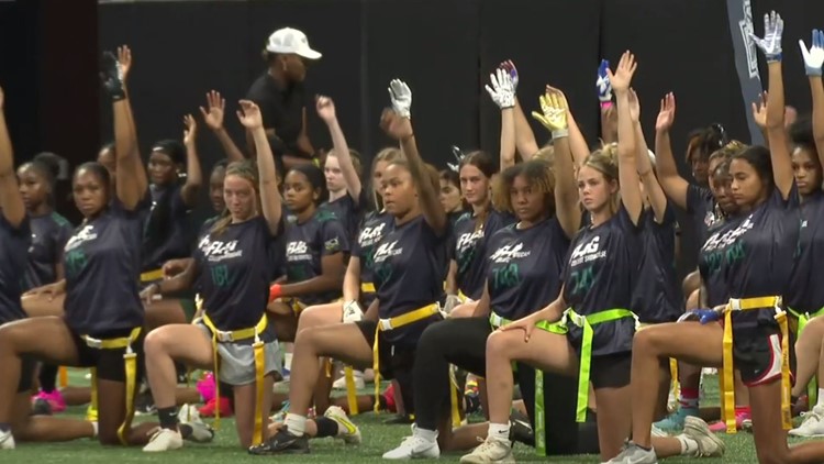 Falcons stars gather for showcase event to empower girls flag football in Georgia