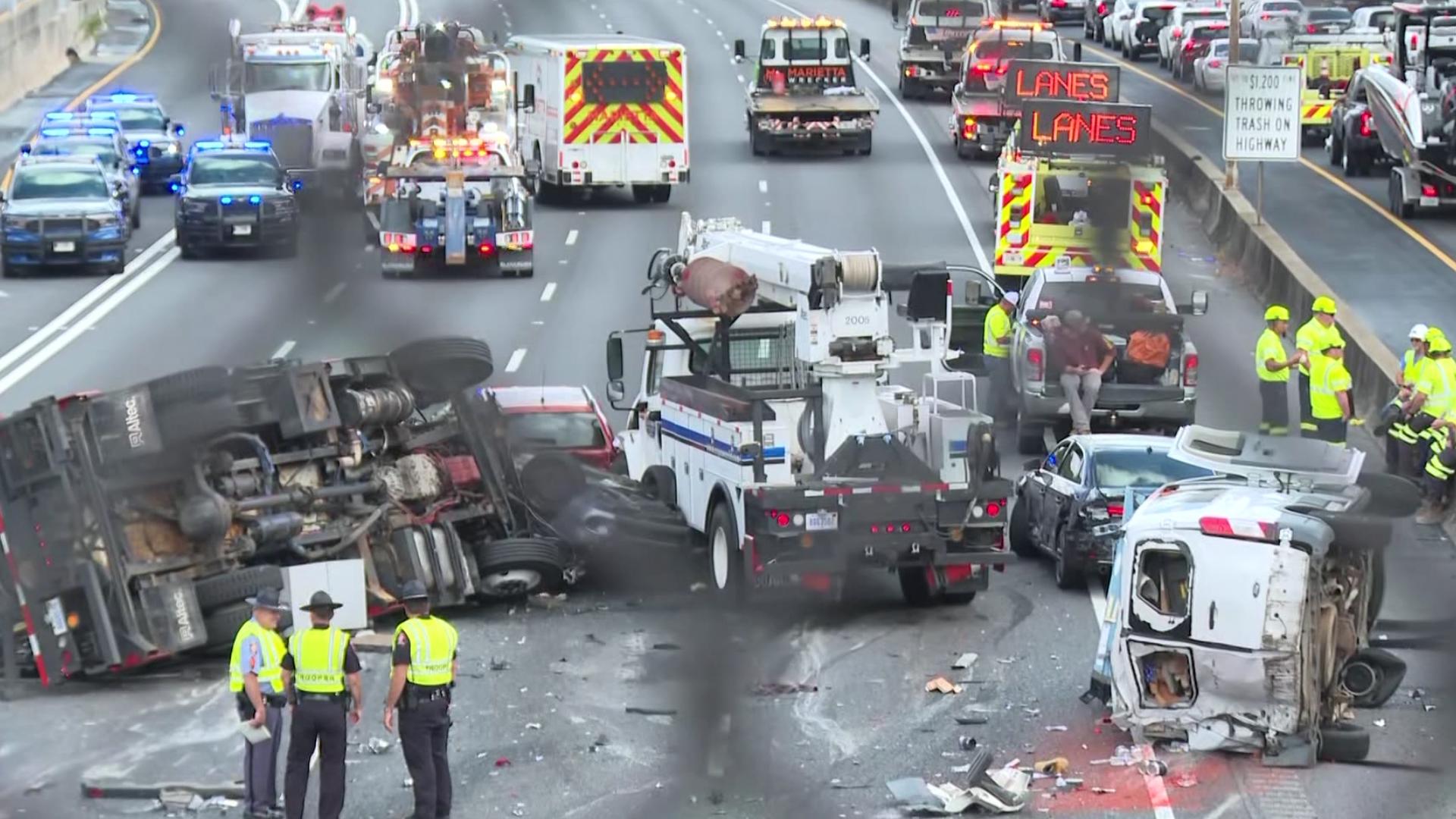 A major crash has I-75 South shut down in Atlanta at Northside Drive on Friday afternoon.