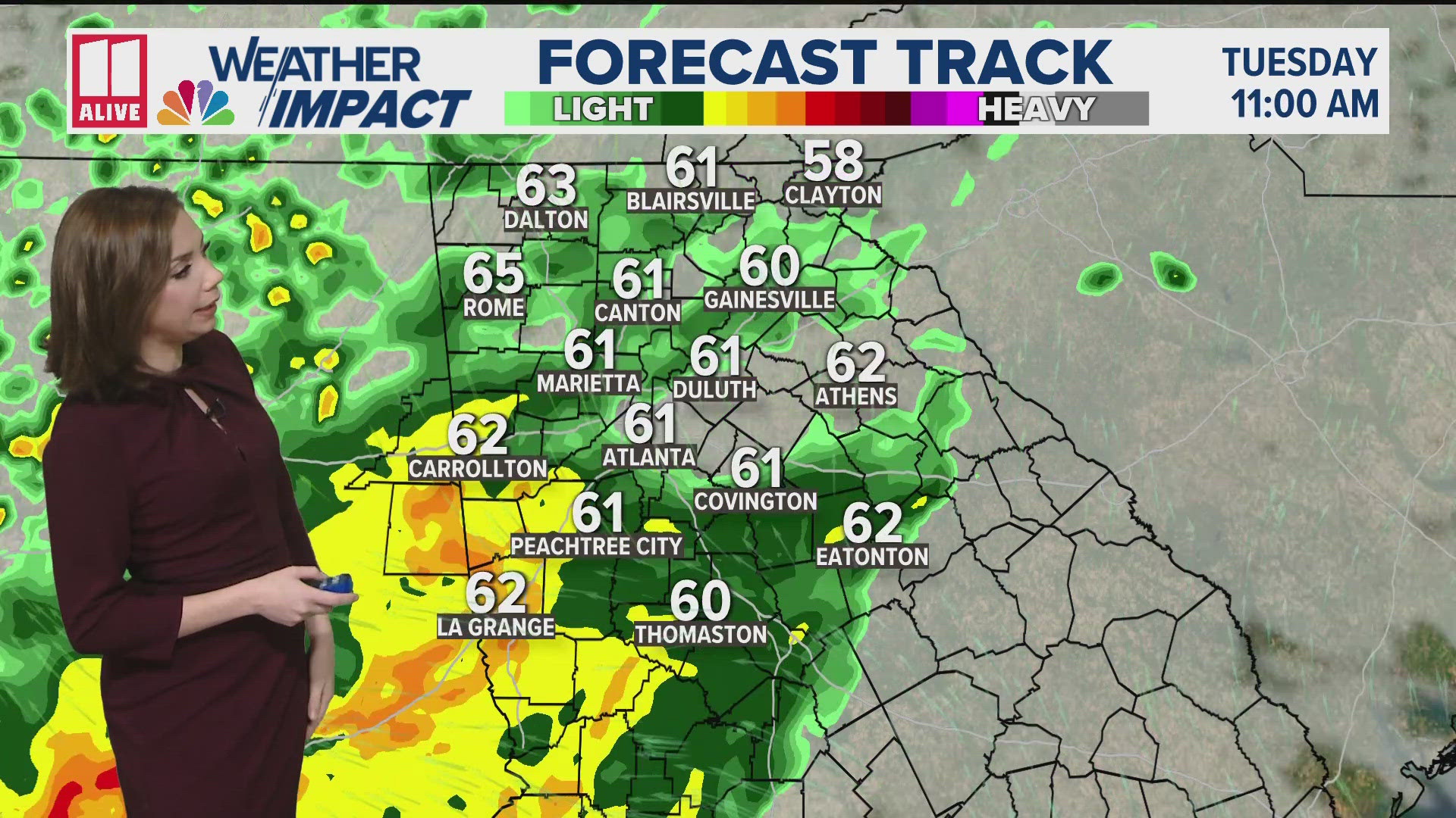 We are tracking rain and cooler weather for the second half of the week. 