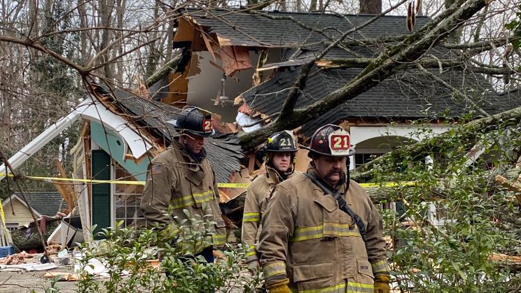 Man rescued after large tree crushes home in Buckhead