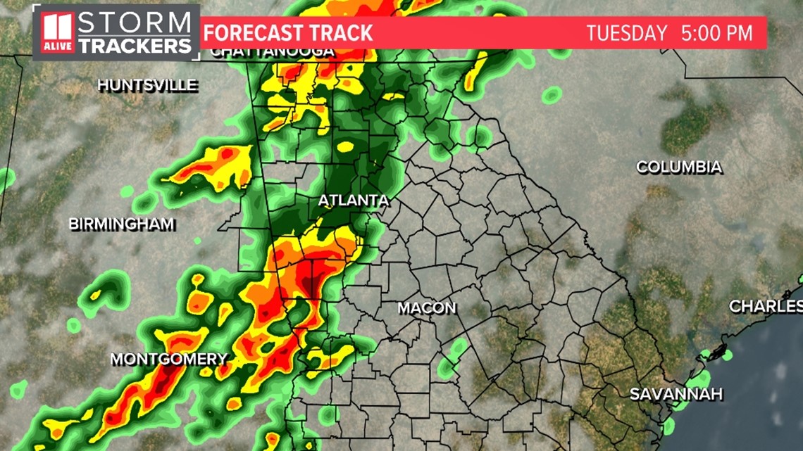 Georgia weather timeline for storms on Tuesday January 3 | 11alive.com