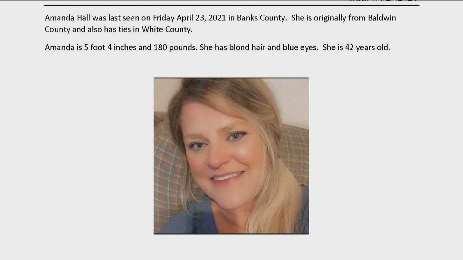 A woman missing since last Friday in Banks County was found dead on Wednesday, the sheriff's office reported.