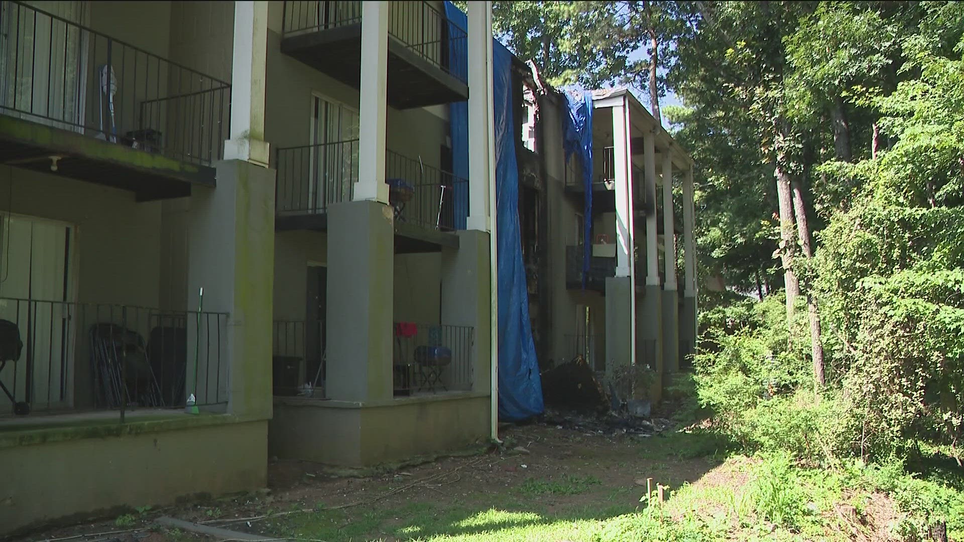 The fire happened at an apartment building located at 1355 Graves Road in Norcross.