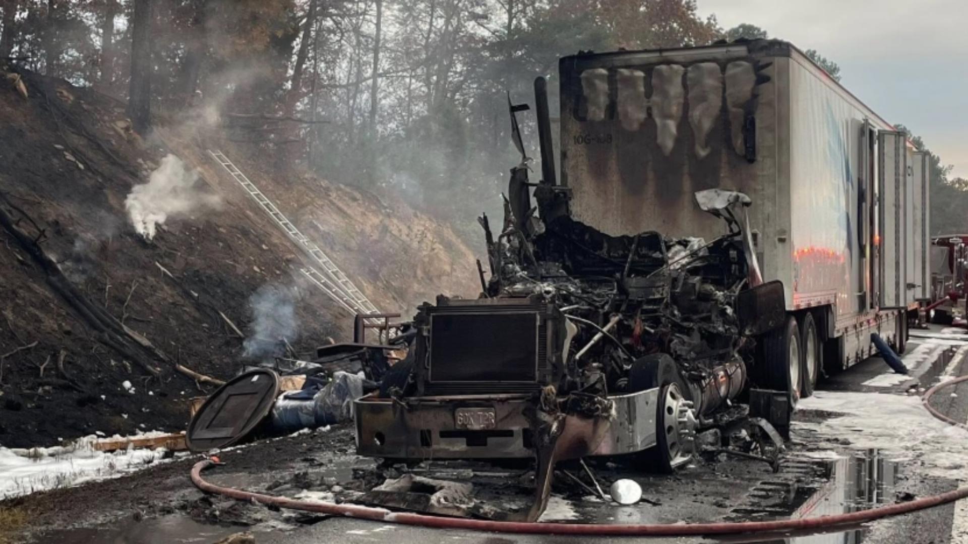 Moving truck catches fire on I-75 in northwest Georgia, no injuries ...