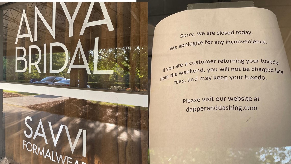 Savvi Formalwear and Anya Bridal Stores closed in Georgia