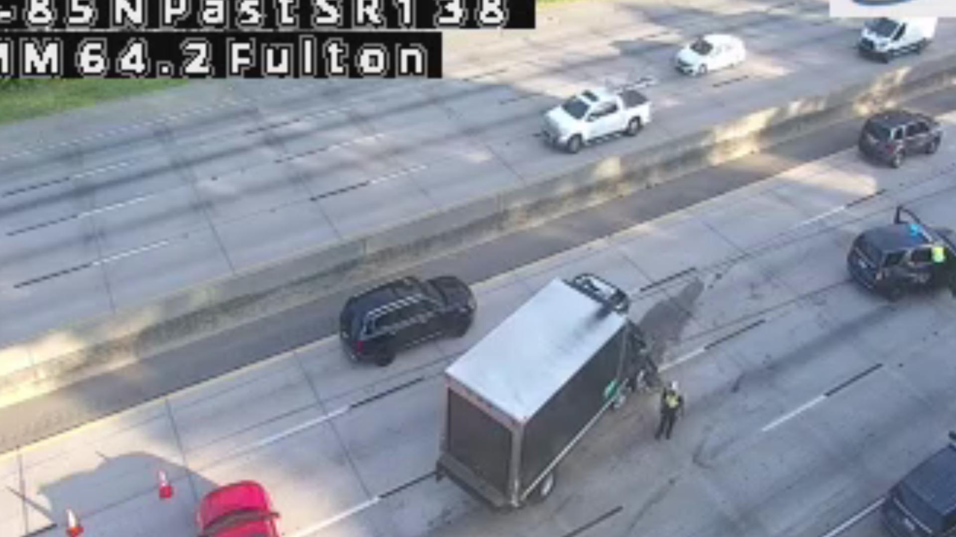 I 85 traffic lanes blocked in south Fulton County after crash | 11alive.com