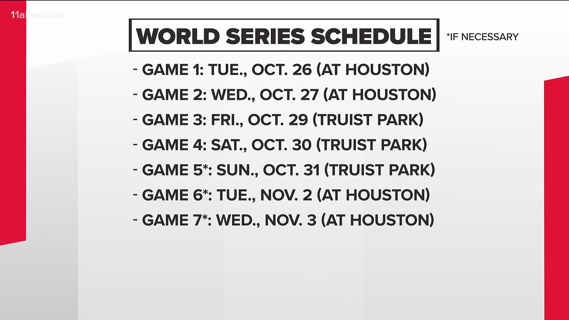 This is the 2021 World Series schedule.