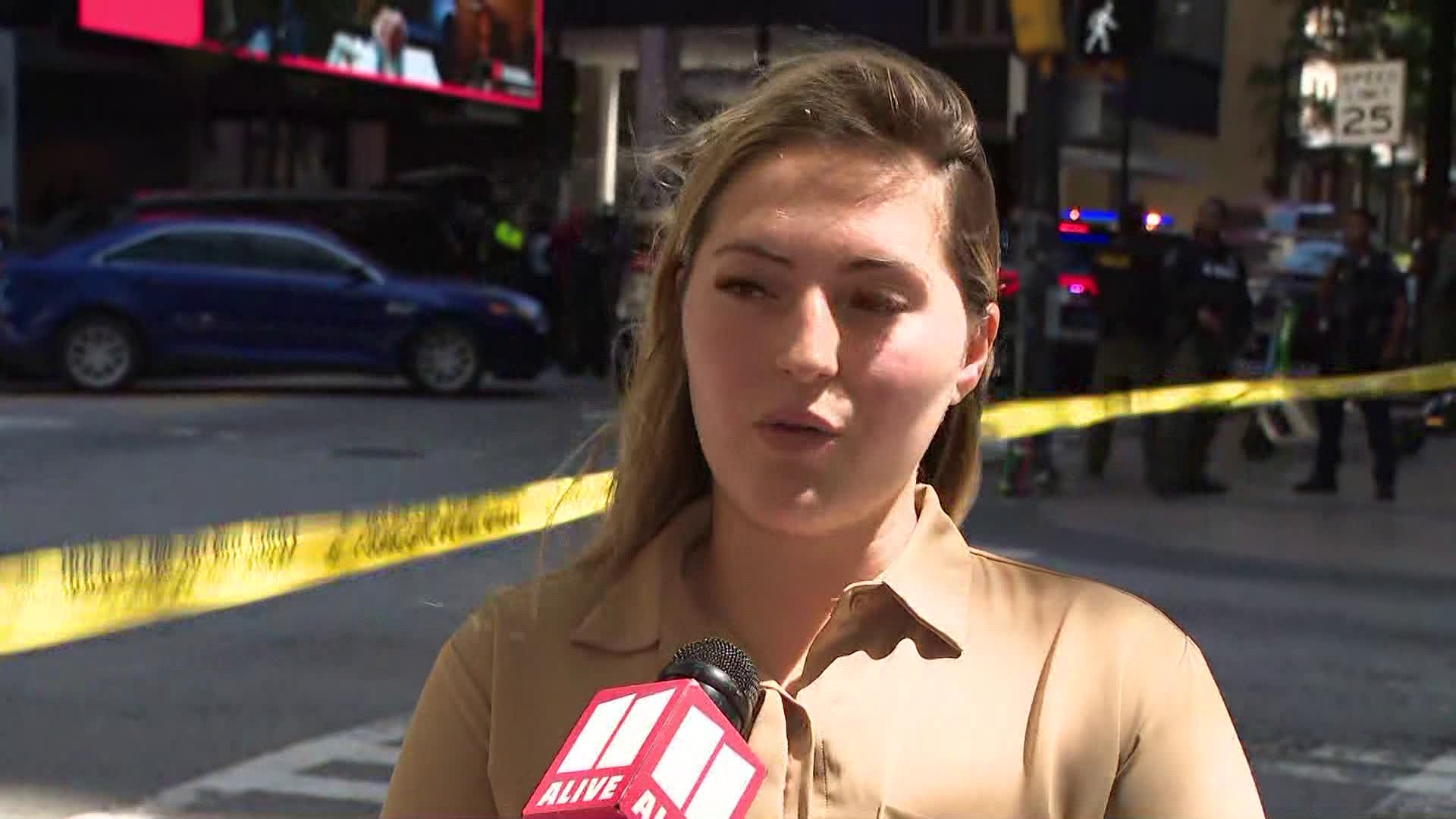 A Hard Rock Cafe waitress who was in the area during the shooting at The Hub at Peachtree Center shares her experience hearing what happened and going into lockdown.