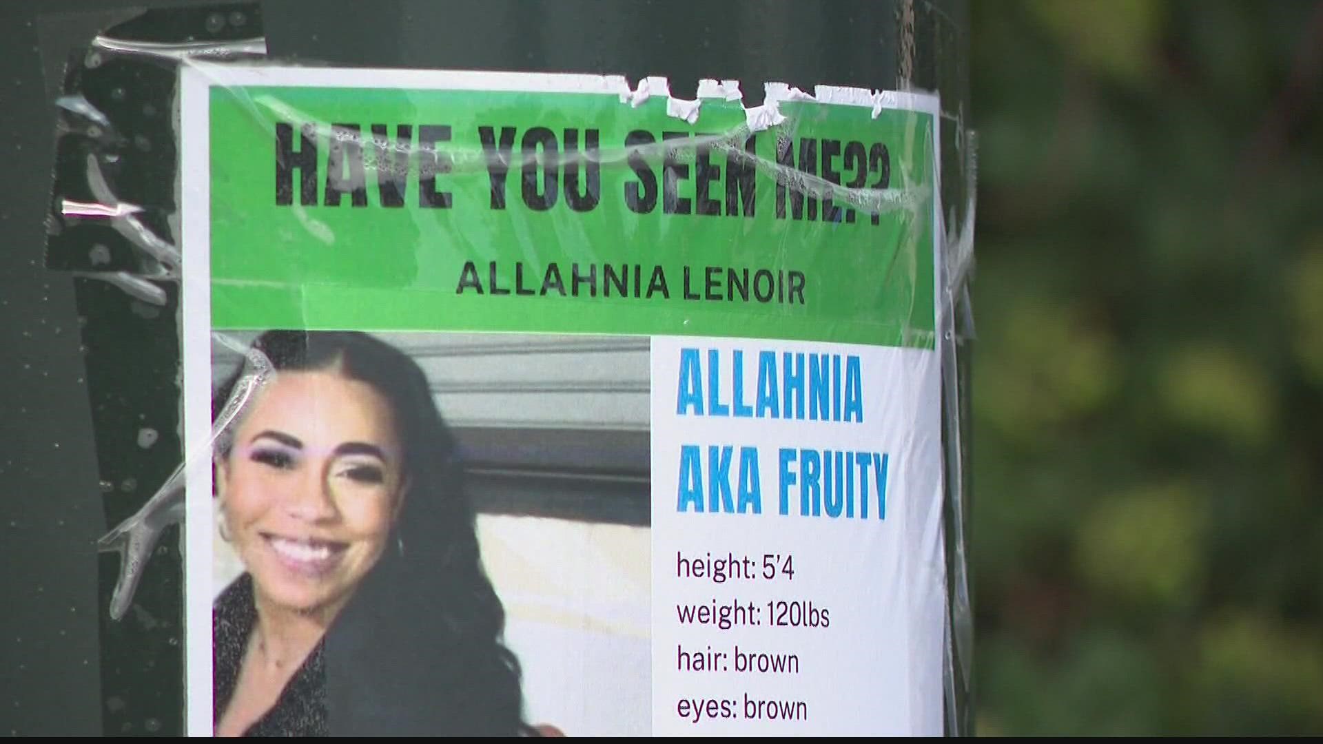 For 21 days, Jannette Jackson has searched for her 24-year-old daughter, Allahnia Lenoir. She was last seen walking into an apartment complex along Peachtree Street.
