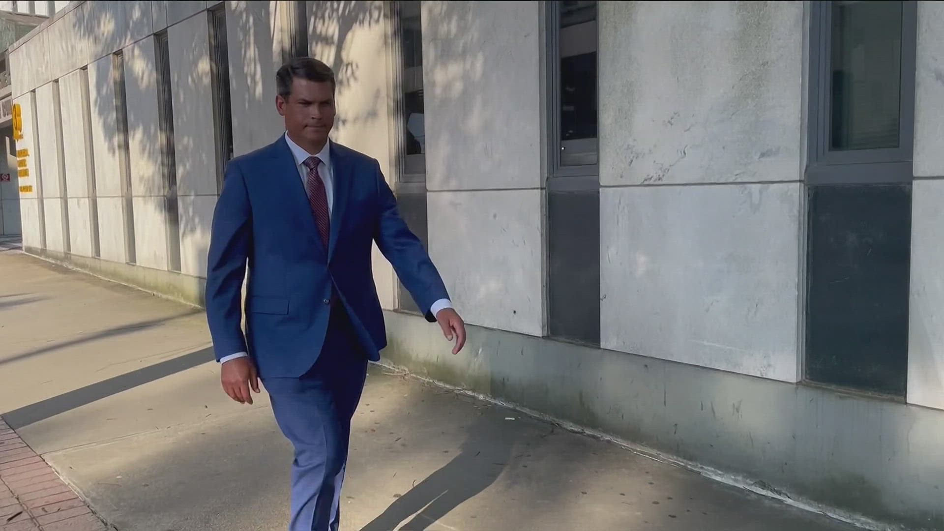 New video shows Geoff Duncan leaving the courthouse after testifying.