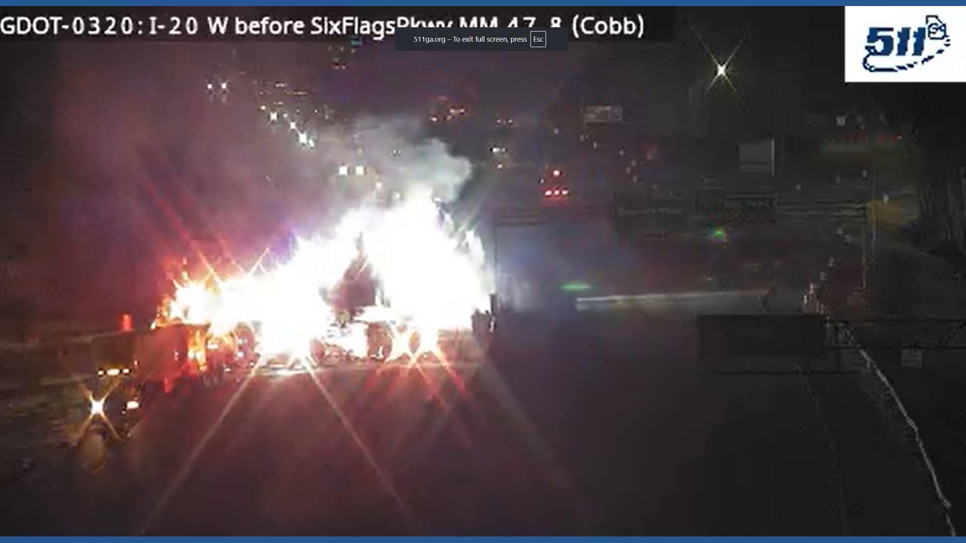 Traffic Alert: Lanes back open on I-20 W in Cobb County after fiery ...